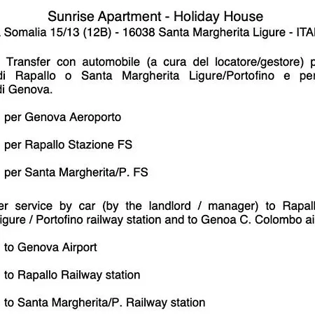Apartmán Sunrise Santa Margherita Ligure